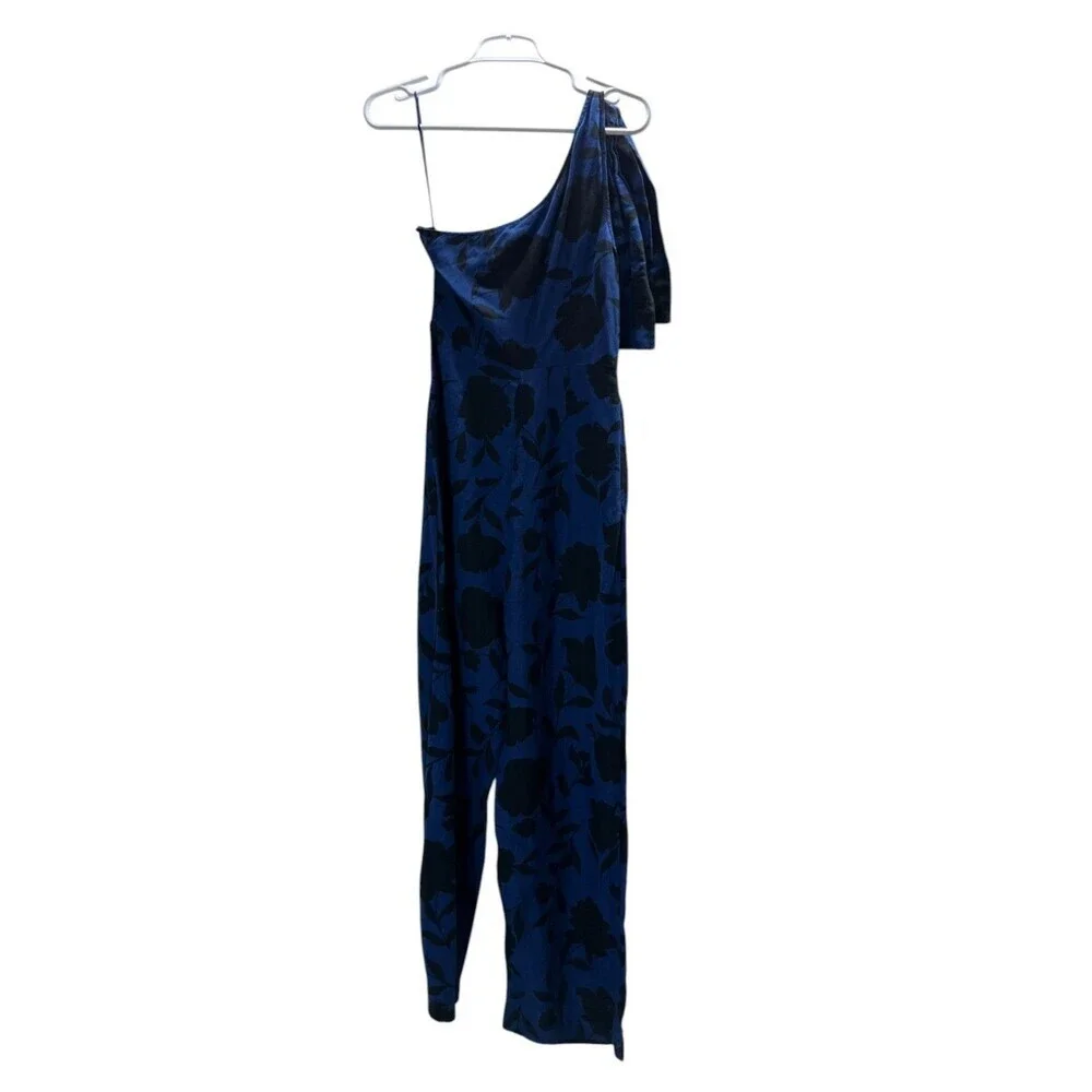 Kate Spade Romper Size 2 Women's Navy Black Floral One Shoulder Linen xTarget